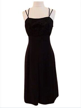 Giorgio Armani Vintage Beaded Floral Sleeveless Dress 'LBD'  Size Italian 42